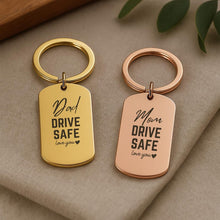 Personalised Stainless Steel Drive Safe Keychain