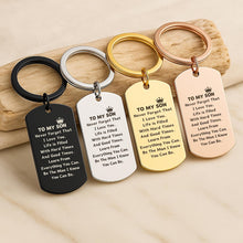 To My Son Keychain - Personalized Inspirational Gift - Durable Stainless Steel Keepsake - Custom Engraved Keyring - Gift For Son