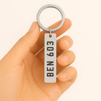 Personalised  Rectangle License Plate Keychain