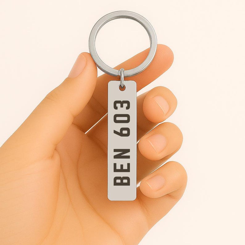 Personalised  Rectangle License Plate Keychain