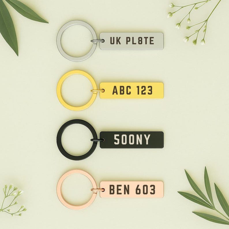 Personalised  Rectangle License Plate Keychain