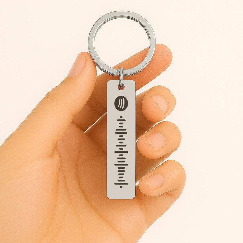 Custom Spotify Keychain, Personalized Music Gift