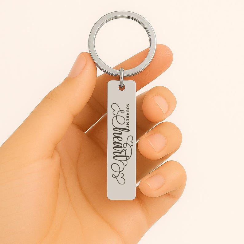 Custom Engraved Gold Stainless Steel Keychain
