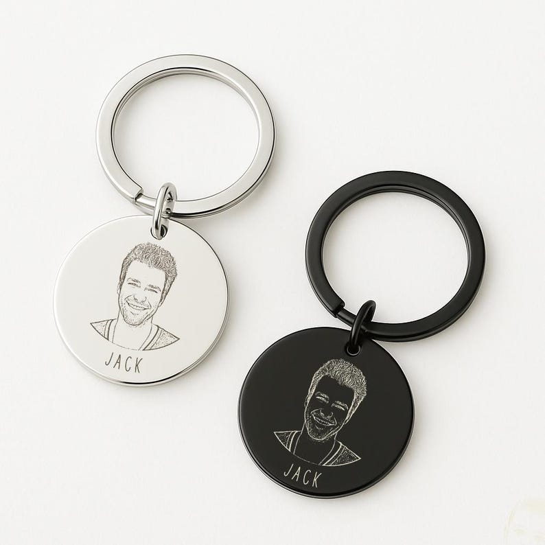 Stainless Steel "Baby Footprint & Name" Engraved Keychain