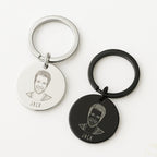 Stainless Steel "Baby Footprint & Name" Engraved Keychain