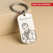 Rectangle photo sketch keychain gift