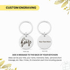 Custom "With You I Am Home" Engraved Stainless Steel Keychain