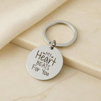 Custom Gold "My Heart Beats for You" Engraved Keychain