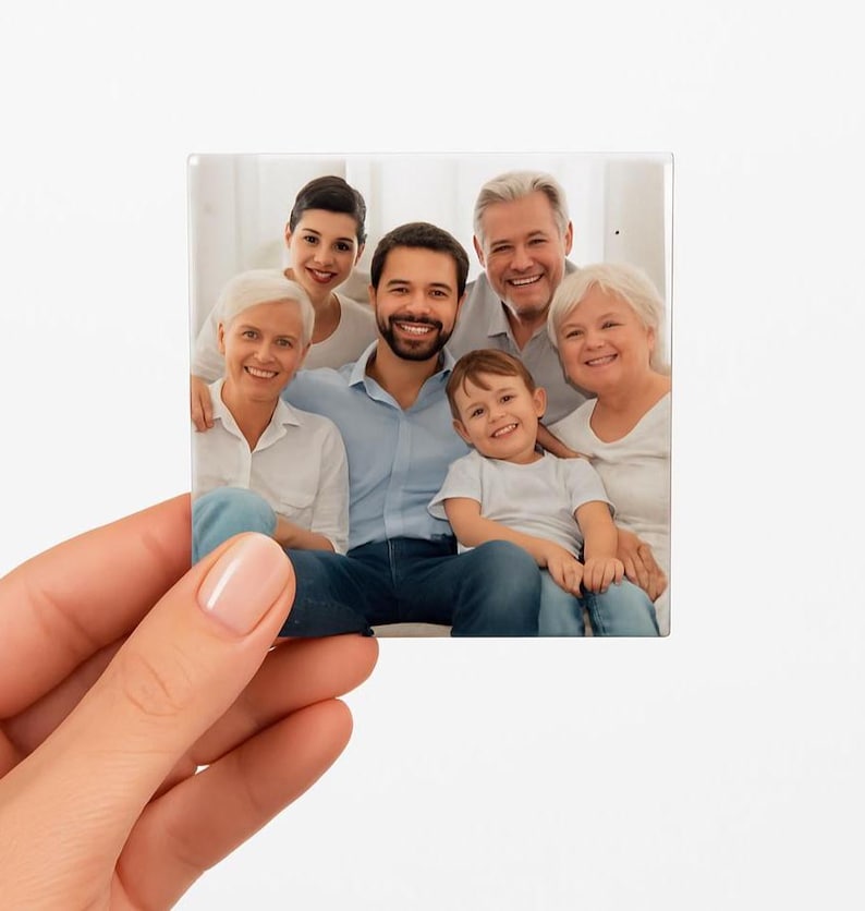 Custom Photo Fridge Magnet, Personalised Picture Magnet Gift, Memory Keepsake for Anniversary, Pet Photo Decor Magnetic Family Photo