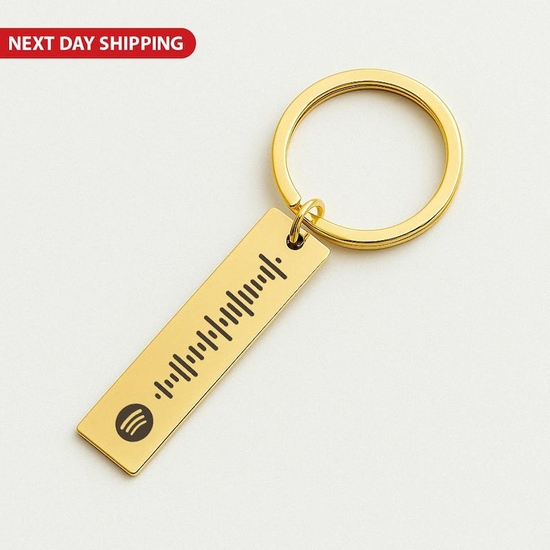 Custom Spotify Keychain, Personalized Music Gift