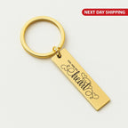 Custom Engraved Gold Stainless Steel Keychain