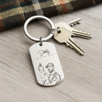 Memorial photo keychain stainless steel keepsake