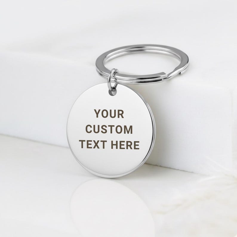 Personalized Mirror Polished Front & Back Engraved Keychain
