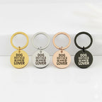"Dog Mom & Wine Lover" Gold Engraved Keyring