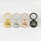 "The Best Hubby" Round Keyring, Silver Engraved