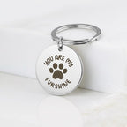 "Paw Print" Stainless Steel Keyring, Cute Custom Engraved Charm