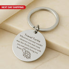 Engraved Turtle Keychain, Travel Safe Charm