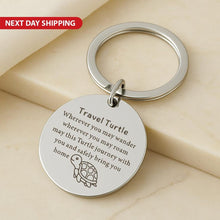 Engraved Turtle Keychain, Travel Safe Charm