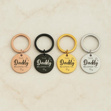 This Daddy Belongs To Keychain, Engraved Family Gift