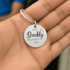 This Daddy Belongs To Keychain, Engraved Family Gift
