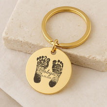 Baby Footprint Keychain, Personalised Engraved Newborn Gift