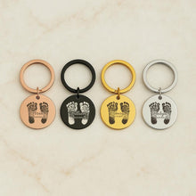 Baby Footprint Keychain, Personalised Engraved Newborn Gift