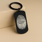 Fingerprint Memorial Keychain, Engraved Remembrance Gift