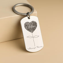 Fingerprint Memorial Keychain, Custom Heart Pendant Gift