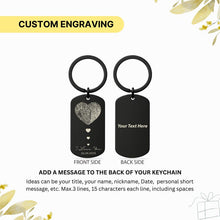 Couple Fingerprint Keychain, Custom Engraved Gift