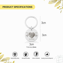 Couple Fingerprint Keychain, Custom Heart Gift