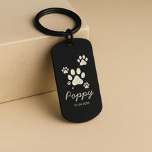Pet Paw Print Keychain, Personalised Memorial Gift