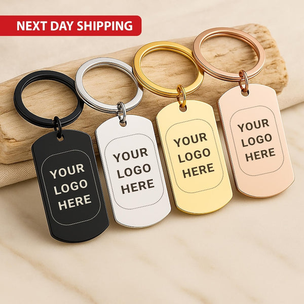 Custom Logo Engraved Corporate Keyring