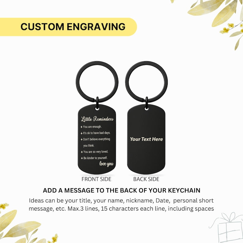 Personalized "Daily Reminders" Motivational Keychain