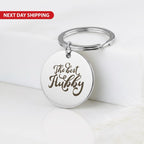 "The Best Hubby" Round Keyring, Silver Engraved