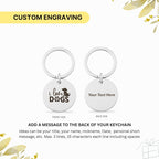 "I Love Dogs" Gold Keychain, Custom Pet Name Engraved