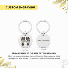 Baby Footprint Keychain, Personalised Engraved Newborn Gift