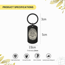 Fingerprint Memorial Keychain, Engraved Remembrance Gift