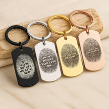 Fingerprint Memorial Keychain, Engraved Remembrance Gift
