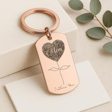 Fingerprint Memorial Keychain, Custom Heart Pendant Gift