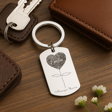 Fingerprint Memorial Keychain, Custom Heart Pendant Gift