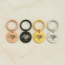 Couple Fingerprint Keychain, Custom Heart Gift