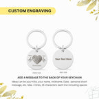 Couple Fingerprint Keychain, Custom Heart Gift