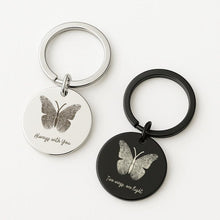 Fingerprint Butterfly Keychain, Custom Memorial Gift