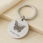 Fingerprint Butterfly Keychain, Custom Memorial Gift