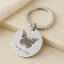 Fingerprint Butterfly Keychain, Custom Memorial Gift