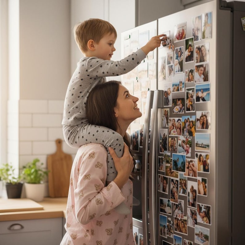 Custom "Wedding Anniversary" Photo Fridge Magnets Set