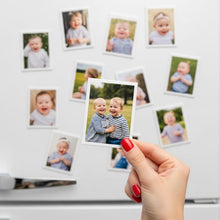 Custom Newborn Baby Photo Fridge Magnets, Personalised Magnetic Birth Announcement, Baby Milestone Picture Print, Baby Shower Gift Keepsake