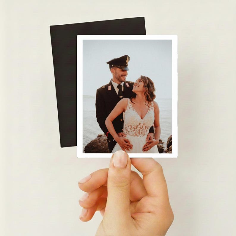 Custom Couples Photo Fridge Magnet, Engagement & Wedding Keepsake, Romantic Photo Magnet for Partners and Lovers, Personalised Picture Gift