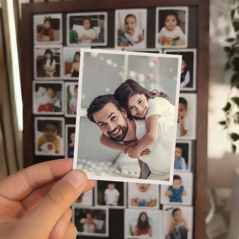 Custom Family Fridge Magnet with Parent & Child Photo Print, Custom Photo Keepsake Family Portrait Magnet, Personalised Christmas Gift