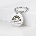 Merry Christmas Personalised Keychain, Engraved Holiday Gift